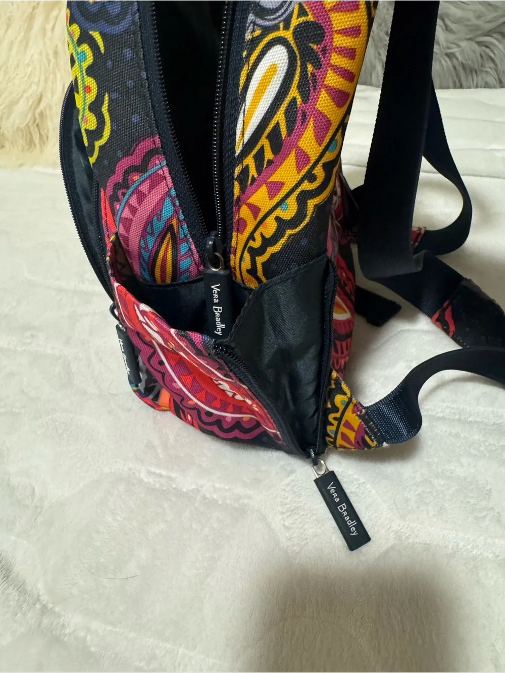 Vera Bradley Paisley pattern Mini Lighwright Backpack with Multicolor Accents